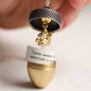 Acorn/Squirrel Locket Necklace